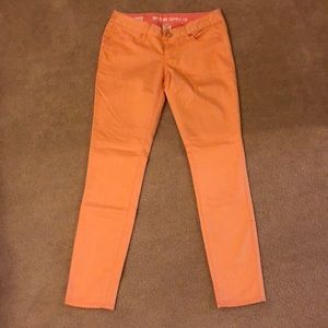 Peach skinny jeans